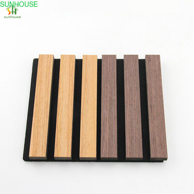 Natural ACOUSTIC WOOD PANEL WALL Modern Living Room Sound Proof Absorbing Acoustic Panels with 3D Model Design