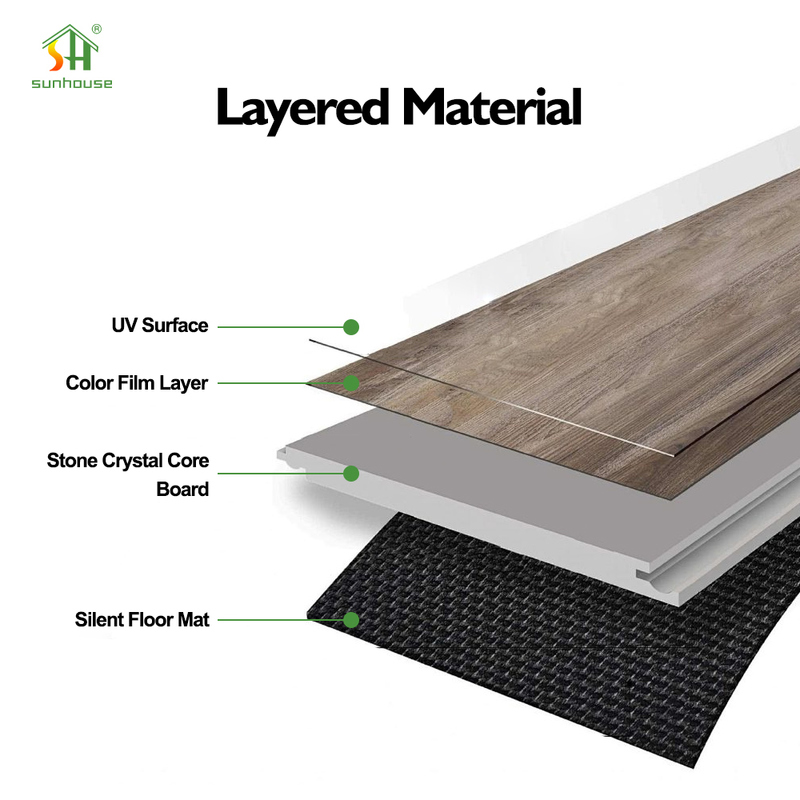 15mm SPC Click Flooring with Thermal Resistance 0.038㎡K/W and Sound Absorption 20db/21db for Modern Indoor Spaces