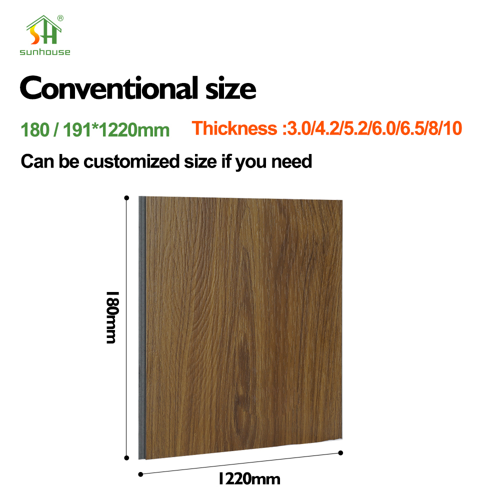 SPC Click Flooring Vinyl Plank Flooring with Reaction to Fire Bf1-S1 Thermal Resistance 0.038㎡K/W and Wear Resistance Group T
